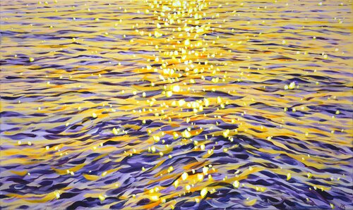 Ocean. Evening glare. par Iryna Kastsova, Peinture en vente sur Singulart