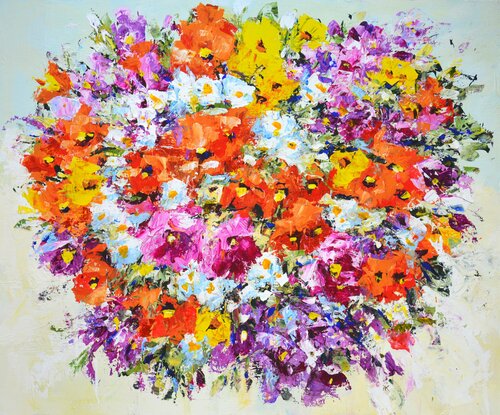 Abstract bouquet 22. par Iryna Kastsova, Peinture en vente sur Singulart