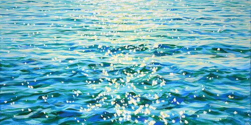 Fabulous gentle sea. de Iryna Kastsova, Pintura a la venta en Singulart
