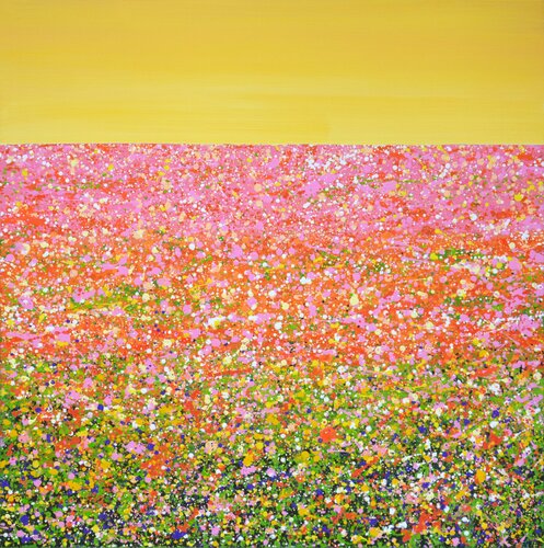 Pink flower field 8 di Iryna Kastsova, Pittura in vendita su Singulart