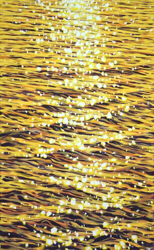 Gold glare on the water 2. von Iryna Kastsova, Malerei kaufen auf Singulart