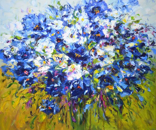 Flowers. Expressive bouquet. di Iryna Kastsova, Pittura in vendita su Singulart