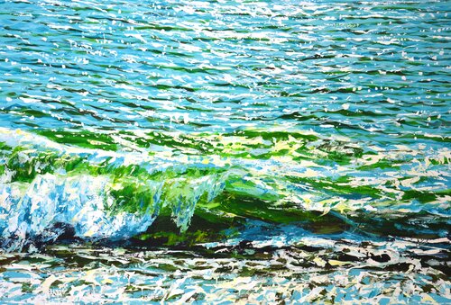 Waves. Turquoise 6. van Iryna Kastsova, Schilderij te koop op Singulart