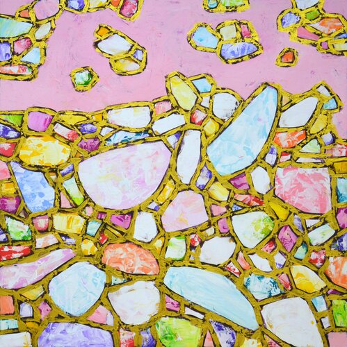 Pink and Gold. di Iryna Kastsova, Pittura in vendita su Singulart