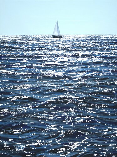 Ocean. sailboat. par Iryna Kastsova, Peinture en vente sur Singulart