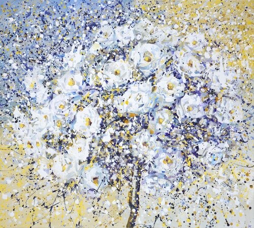 White roses. di Iryna Kastsova, Pittura in vendita su Singulart