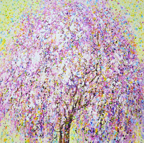 Sakura cherry blossoms. van Iryna Kastsova, Schilderij te koop op Singulart