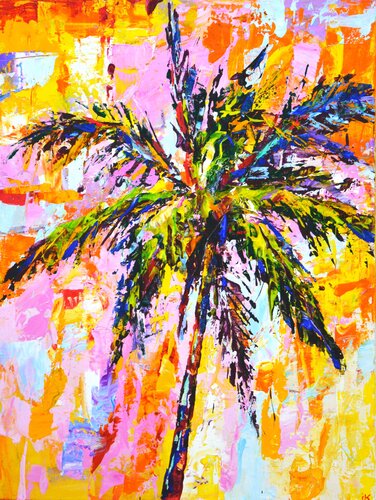 Palm. The sun. von Iryna Kastsova, Malerei kaufen auf Singulart