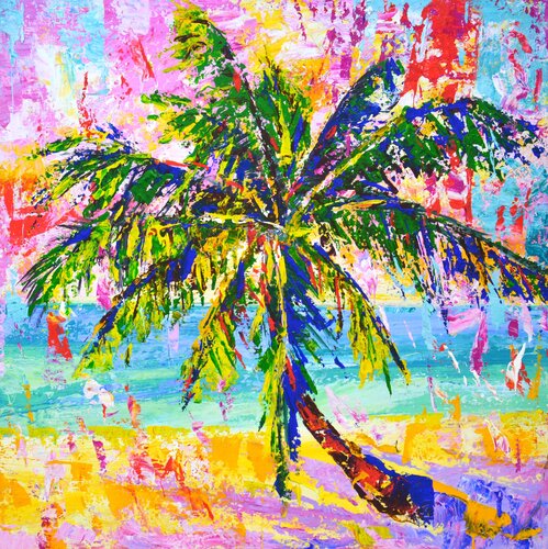 Palm. Ocean. von Iryna Kastsova, Malerei kaufen auf Singulart