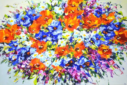 Summer bouquet. van Iryna Kastsova, Schilderij te koop op Singulart