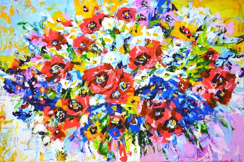 Bright bouquet. di Iryna Kastsova, Pittura in vendita su Singulart