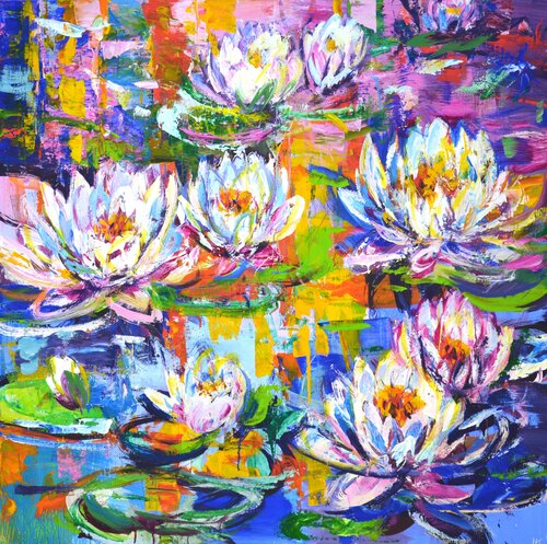 Water lilies. par Iryna Kastsova, Peinture en vente sur Singulart