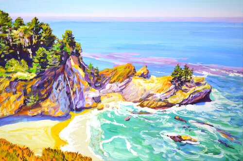 California. Ocean. Beach. di Iryna Kastsova, Pittura in vendita su Singulart