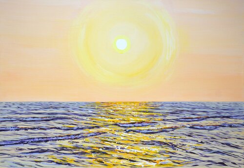 Sun over the ocean. von Iryna Kastsova, Malerei kaufen auf Singulart