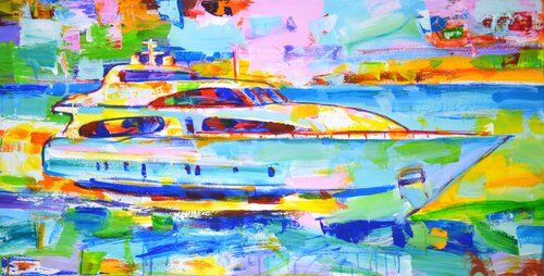 Yacht. Expression. von Iryna Kastsova, Malerei kaufen auf Singulart