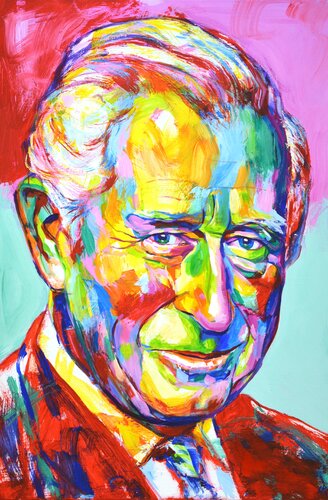 King Charles 3. van Iryna Kastsova, Schilderij te koop op Singulart