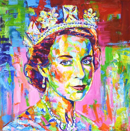 Queen Elizabeth II. by Iryna Kastsova, Painting for Sale on Singulart
