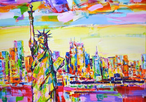 New York. Statue of Liberty. par Iryna Kastsova, Peinture en vente sur Singulart