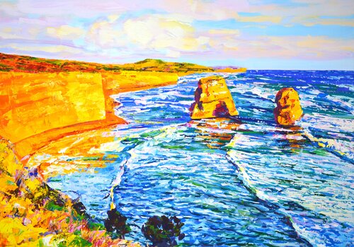 Australia. Beach. Ocean. van Iryna Kastsova, Schilderij te koop op Singulart