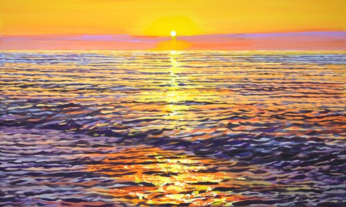 Sunset. Ocean 9. di Iryna Kastsova, Pittura in vendita su Singulart