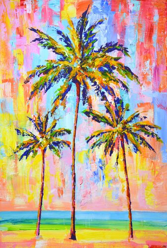 Palms. Ocean 3. par Iryna Kastsova, Peinture en vente sur Singulart