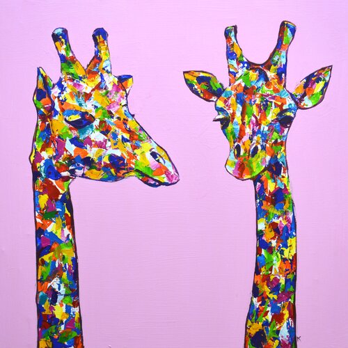 Two giraffes. par Iryna Kastsova, Peinture en vente sur Singulart
