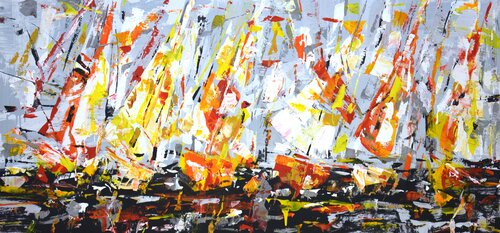 Abstract regatta 3. di Iryna Kastsova, Pittura in vendita su Singulart