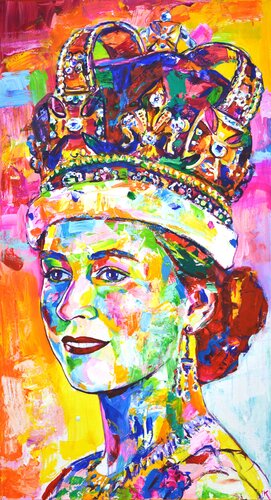 Queen Elizabeth II. di Iryna Kastsova, Pittura in vendita su Singulart