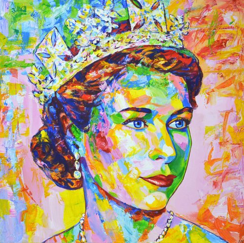 Queen Elizabeth II. de Iryna Kastsova, Pintura a la venta en Singulart