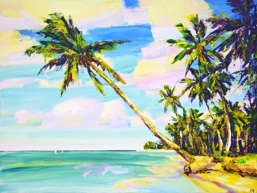 Palms. Ocean 3. di Iryna Kastsova, Pittura in vendita su Singulart