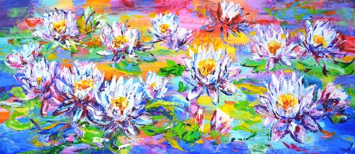 Water lilies 6. by Iryna Kastsova, Painting for Sale on Singulart