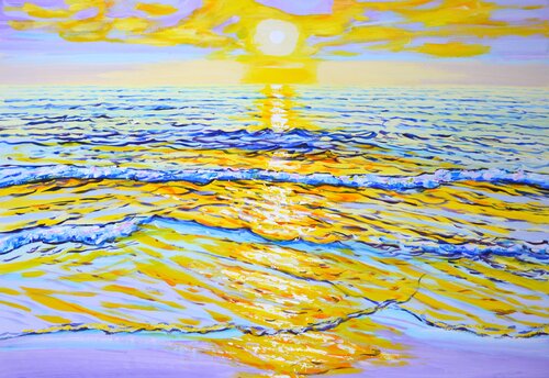 Seascape. Sunset 6 by Iryna Kastsova, Painting for Sale on Singulart
