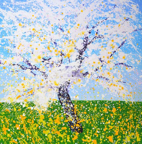 Apple tree in bloom van Iryna Kastsova, Schilderij te koop op Singulart