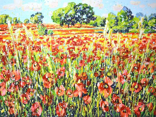 Poppy field 9 von Iryna Kastsova, Malerei kaufen auf Singulart