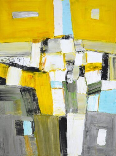 Yellow and grey von Iryna Kastsova, Malerei kaufen auf Singulart