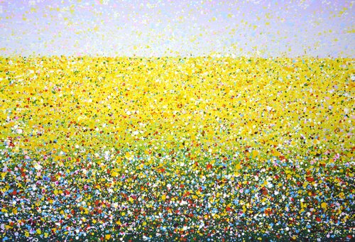 Yellow field. Summer. di Iryna Kastsova, Pittura in vendita su Singulart