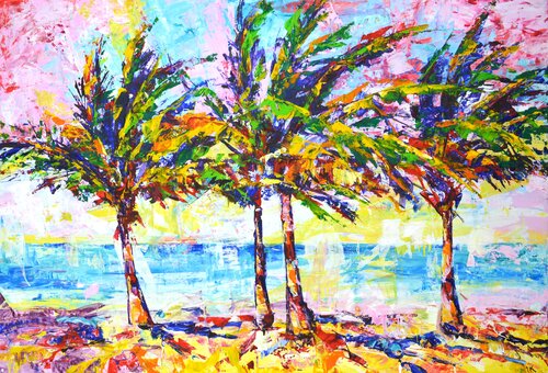 Palms. Beach 3 di Iryna Kastsova, Pittura in vendita su Singulart