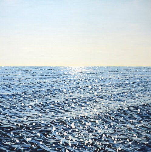 Ocean. Glare on the water 10 par Iryna Kastsova, Peinture en vente sur Singulart