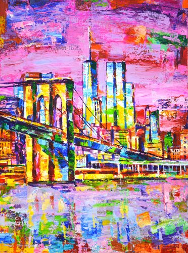 Brooklyn Bridge. van Iryna Kastsova, Schilderij te koop op Singulart