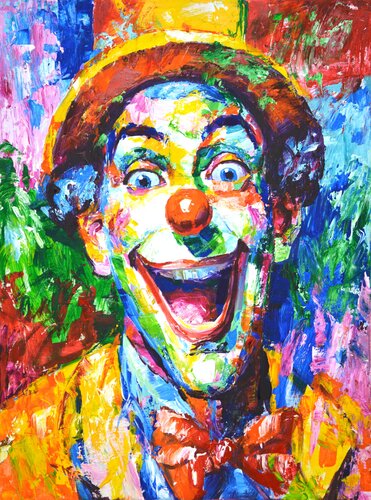 Funny clown di Iryna Kastsova, Pittura in vendita su Singulart