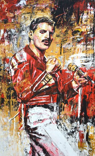 Freddie Mercury van Iryna Kastsova, Schilderij te koop op Singulart