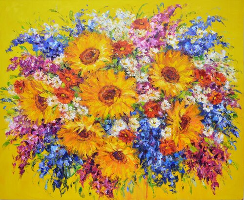 Sunny bouquet di Iryna Kastsova, Pittura in vendita su Singulart
