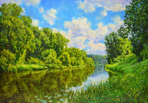 Quiet river by Iryna Kastsova, Painting for Sale on Singulart