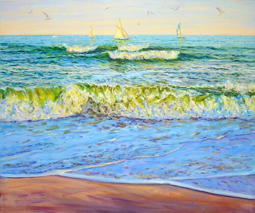 Weekend at sea. par Iryna Kastsova, Peinture en vente sur Singulart