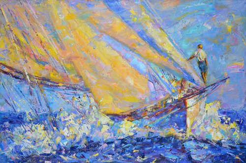 Solar regatta par Iryna Kastsova, Peinture en vente sur Singulart