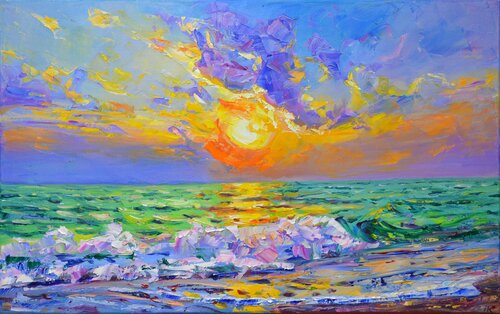 Pacific sunset di Iryna Kastsova, Pittura in vendita su Singulart