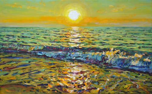 The sound of the waves at sunset par Iryna Kastsova, Peinture en vente sur Singulart