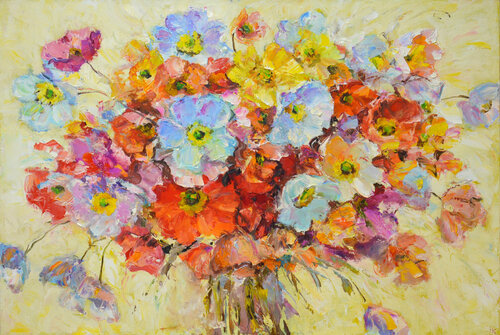 Bouquet. Poppies. van Iryna Kastsova, Schilderij te koop op Singulart