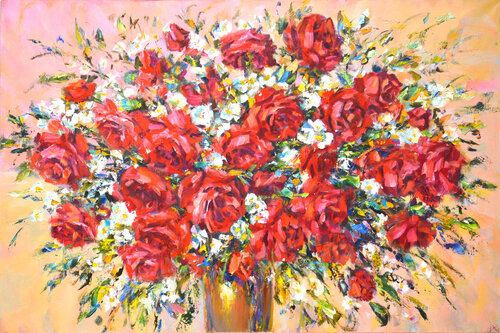 Bouquet of roses de Iryna Kastsova, Pintura a la venta en Singulart