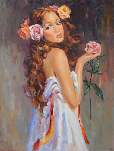 Rose flower. di Iryna Kastsova, Pittura in vendita su Singulart
